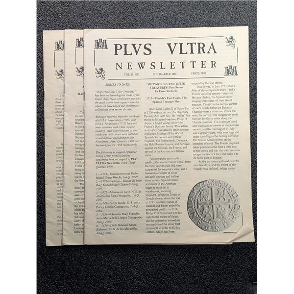 Three 2001 Issues of Plus Ultra Newsletter.