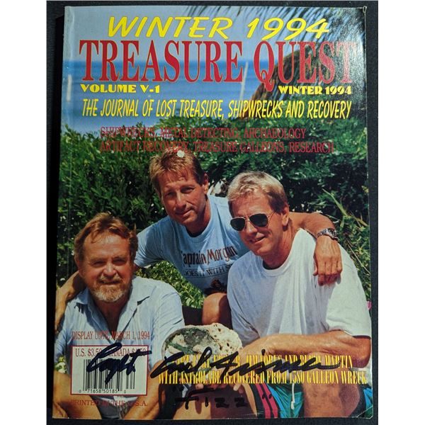 Issue of Treasure Quest Signed by Capt. Carl 'Fizz' Fismer. Winter 1994