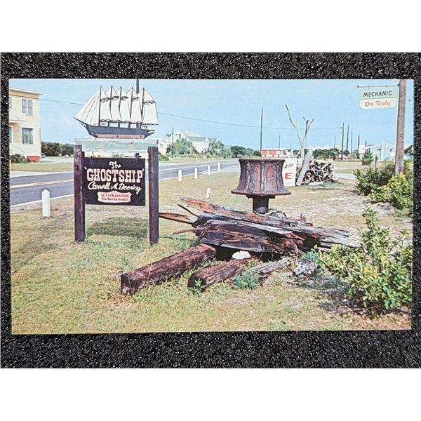 Post Card - 'The Ghostship' Carral A. Derring. Hatteras, North Carolina. Photo Post Card