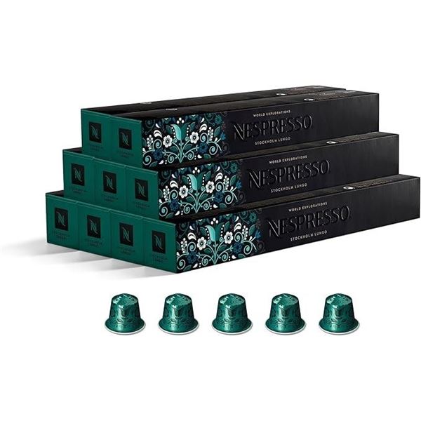 90-Pack Box of Nespresso Original Pods (90 Stockholm Lungo Coffee Capsules) - New