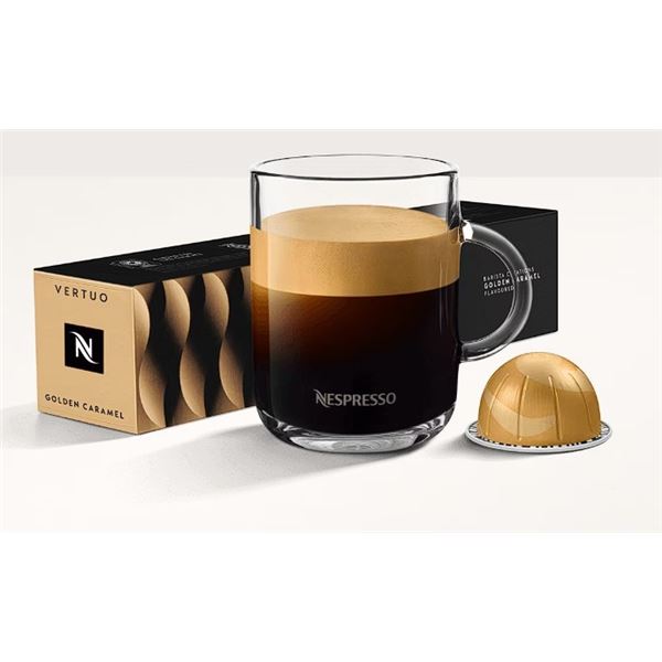 40 Nespresso Vertuo Golden Caramel Coffee Pods (4 Boxes - 10 Capsules Each) - New Sealed!