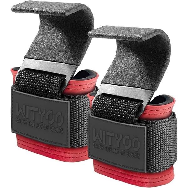 2PC Weight Lifting Hooks - Gym Wrist Straps with Hand Grip Hooks for Fitness/Workouts - New