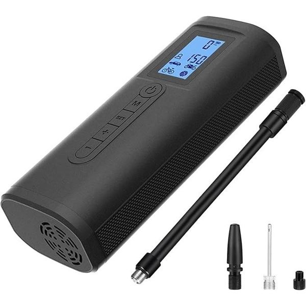 Smart Air Pump/Cordless Portable Electric Tire Inflator with Power Bank Function & LED Light - New