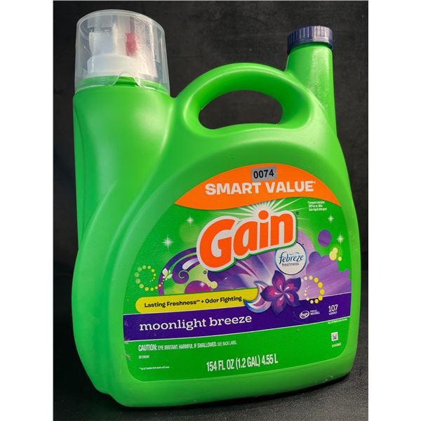 Gain Moonlight Breeze Laundry Soap (4.55L Jug) Lasting Freshness + Odor Fighting - New