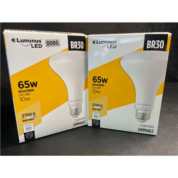 Lot of 2 Luminus LED BR30 Replacement Bulbs; 65W 2700K Warm White - New