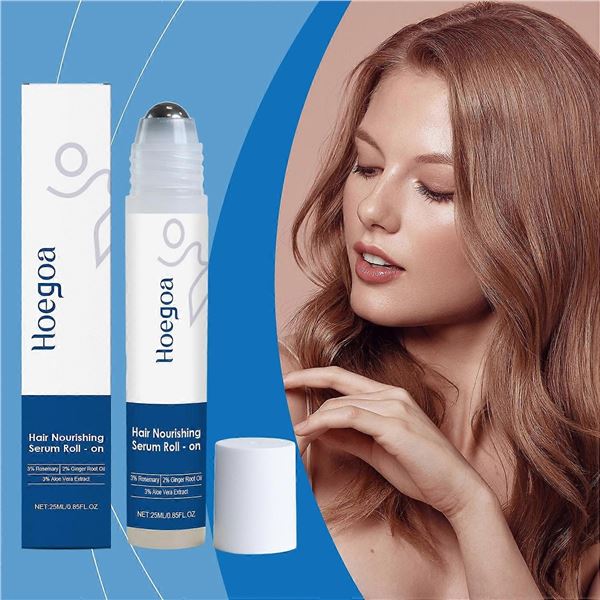 4 Boxes of Hoegoa Hair Nourishing Serum (Roll-On) Portable Rosemary Hair-Growth Serums (25ml) New