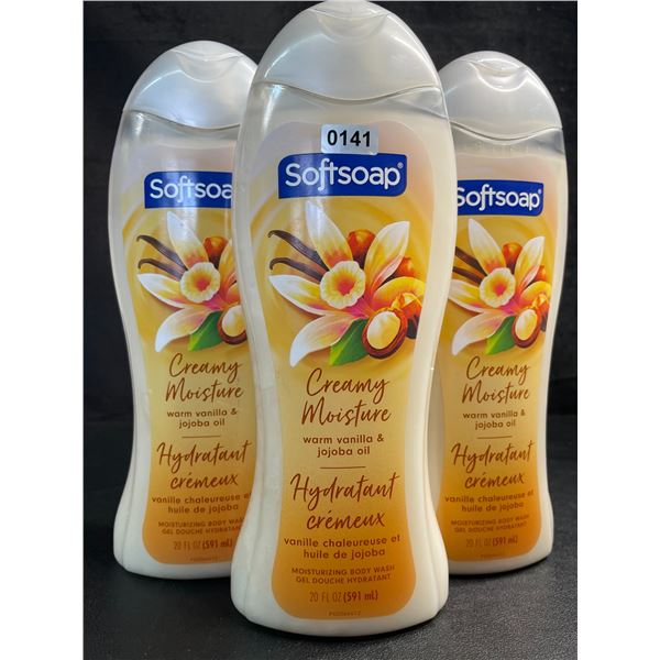 Lot of 3 Softsoap Creamy Moisture Warm Vanilla & Jojaba Oil Moisturizing Body Wash (591ml) New