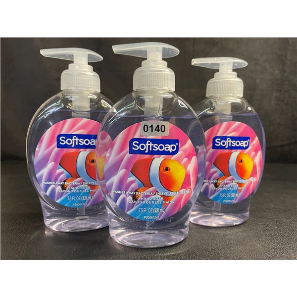 Lot of 3 Softsoap Liquid Hand Soap (221ml) Washes Away Bacteria - New