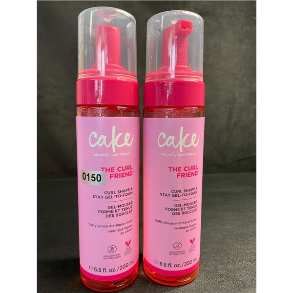 Lot of 2 CAKE "The Curl Friend" Curl Shape & Stay Gel-To-Foam (200ml) Fluffy Lemon Meringue Scent