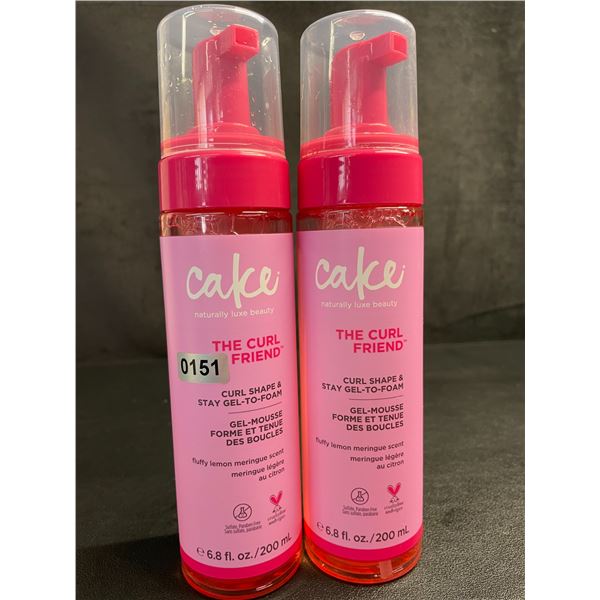 Lot of 2 CAKE "The Curl Friend" Curl Shape & Stay Gel-To-Foam (200ml) Fluffy Lemon Meringue Scent