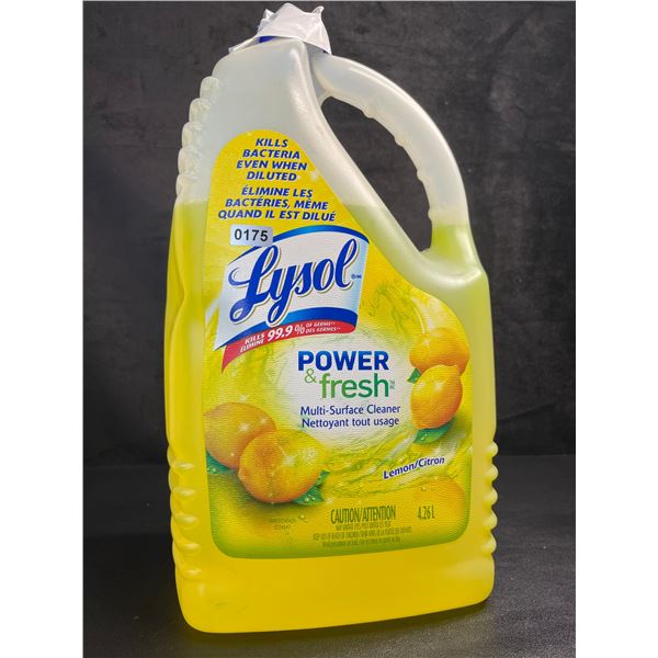 1 Large Jug of Lysol Multi-Surface Cleaner (4.26L) Lemon Scent - Power & Fresh - New