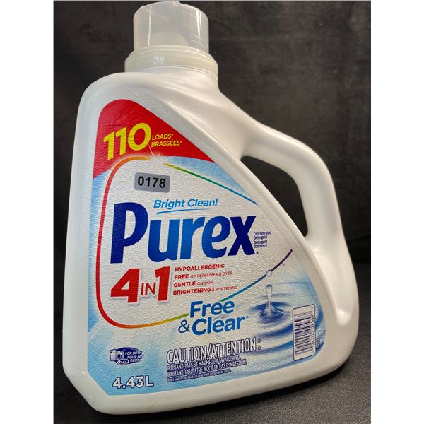 Purex 4-in-1 Free & Clear Hypoallergenic Laundry Detergent (4.43L) 110 Loads - New