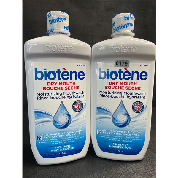Lot of 2 Biotene Dry Mouth Moisturizing Mouthwash (473ml) Fresh Mint - New