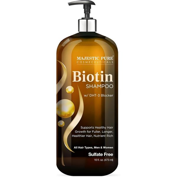 Majestic Pure Biotin Shampoo (473ml) Promotes Healthy Hair Growth - New