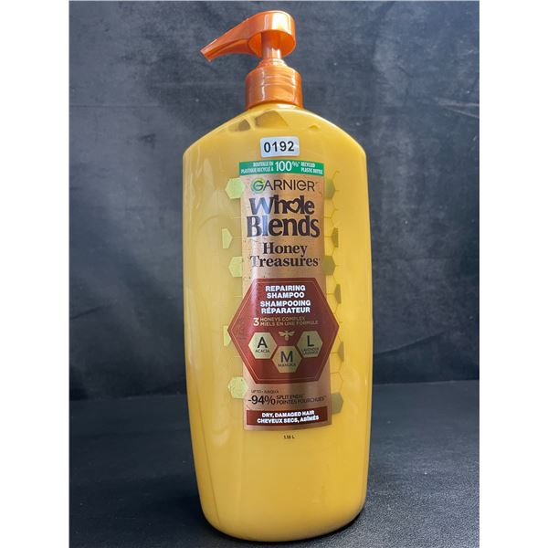 Garnier Whole Blends Honey Treasures Repairing Shampoo (1.18L) for Dry, Damaged Hair - New