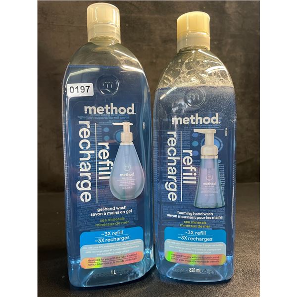 Lot of 2 Method Sea Minerals Gel Hand Wash Refills (1L) - New