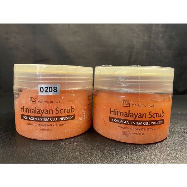 Lot of 2 M3 Naturals Himalayan Salt Scrubs (Collagen + Stem Cell Infused) 453g - New