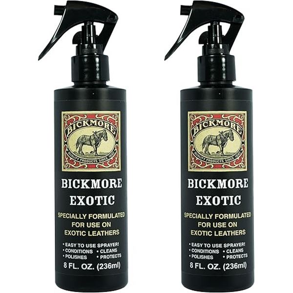 2-Pack of Bickmore Exotic Leather Sprays (236ml) Cleans/Conditions/Polishes/Protects - New