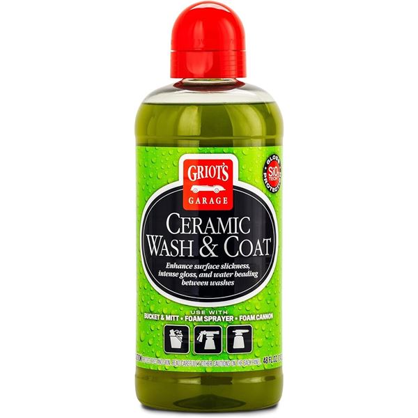 Griot's Garage Ceramic Wash & Coat (48oz) Enhances Slickness, Intense Gloss, & Water Beading - New