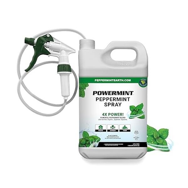 Powermint Peppermint Spray (3.79L Jug) with PRO Sprayer - For Home/Garden/Farm - New