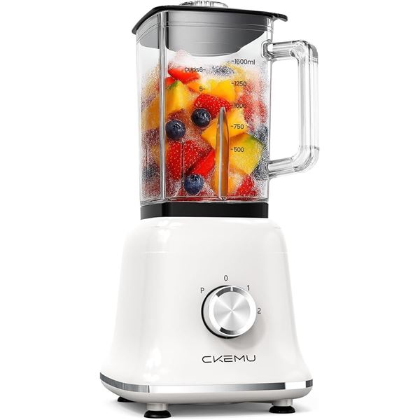 CKEMU Professional Glass Kitchen Blender for Smoothies/Drinks (58oz) 750 Watts (White) - NEW SEALED!