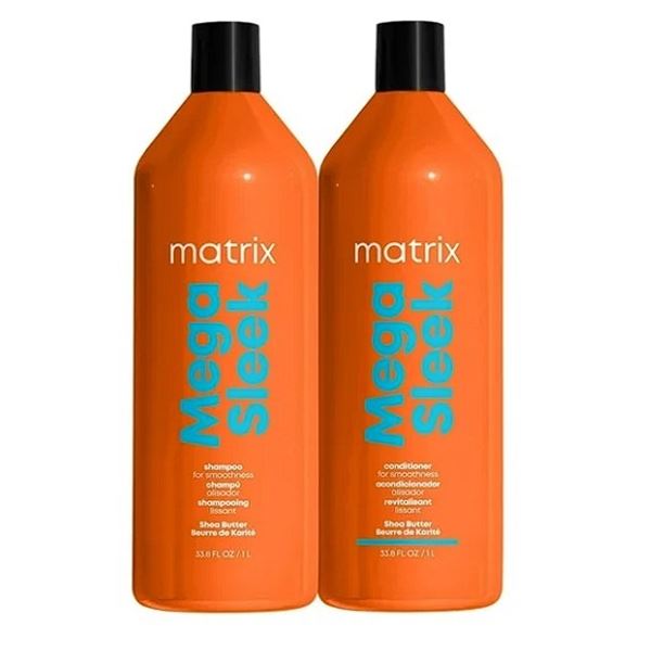 MATRIX Mega Sleek Shampoo + Conditioner Set (1L) Controls Frizz & Smoothes Hair - New