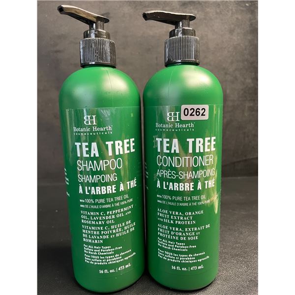 Botanic Hearth Tea Tree Shampoo + Conditioner Set (473ml) For All Hair Types - New