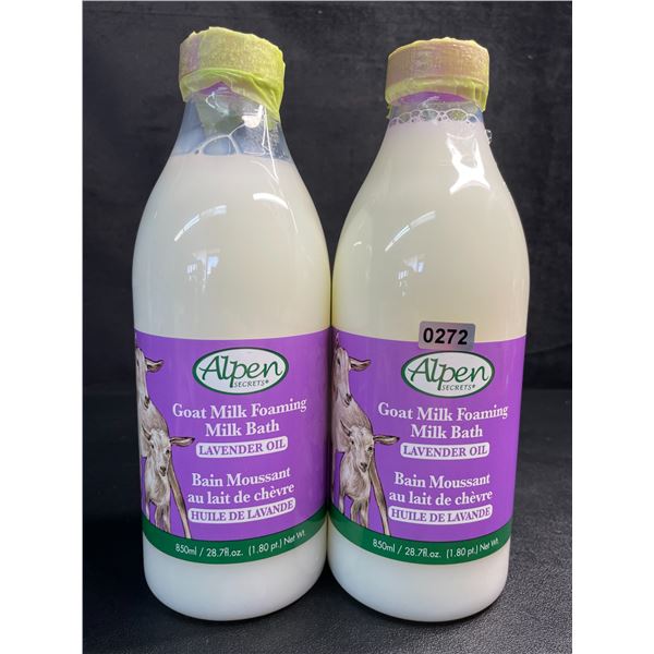 Lot of 2 Alpen Secrets Goat Milk Foaming Milk Bath with Lavender Oil (850ml) - New