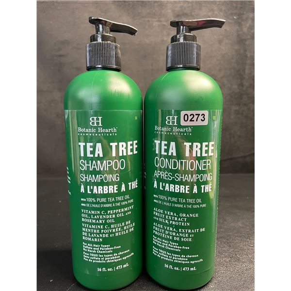 Botanic Hearth Tea Tree Shampoo + Conditioner Set (473ml) For All Hair Types - New