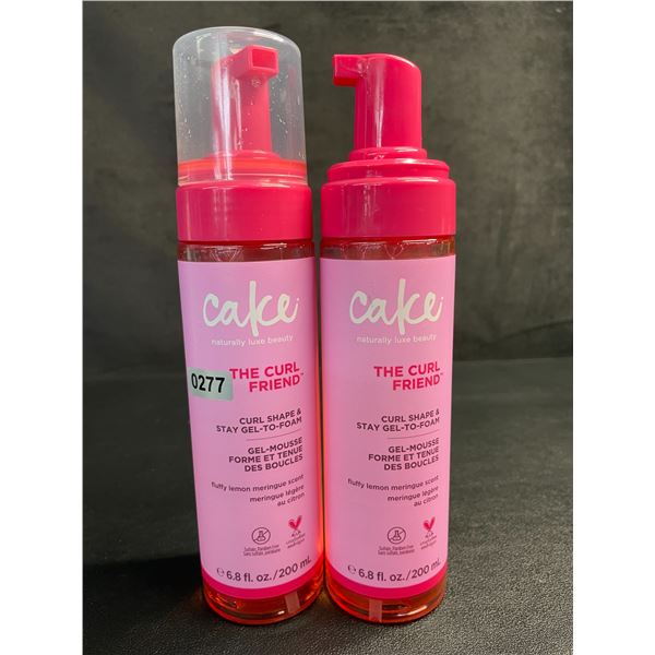 Lot of 2 CAKE "The Curl Friend" Curl Shape & Stay Gel-To-Foam (200ml) Fluffy Lemon Meringue Scent