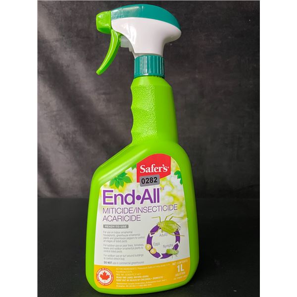 Safer's End-All Miticide/Insecticide Spray (1L Bottle) For Indoor/Outdoor Plants - New