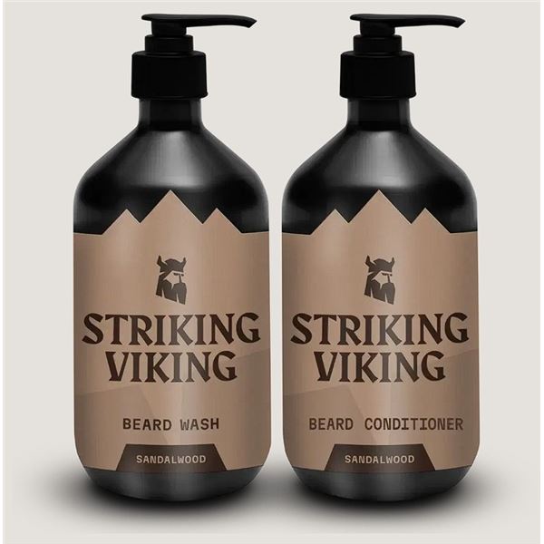 Striking Viking Sandalwood Beard Wash & Beard Conditioner Set (10oz) - New