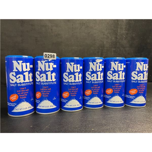 Lot of 6 Nu-Salt Sodium-Free Salt Substitute/Table Salt Alternative (85g) - New