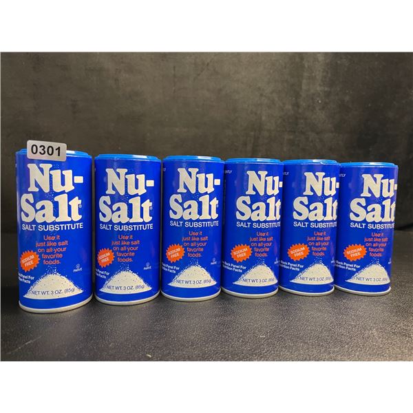 Lot of 6 Nu-Salt Sodium-Free Salt Substitute/Table Salt Alternative (85g) - New