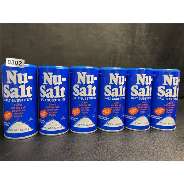 Lot of 6 Nu-Salt Sodium-Free Salt Substitute/Table Salt Alternative (85g) - New