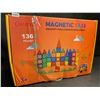 Image 2 : 136PC Magnetic Tiles STEM Toy Building Tiles Set - New (Dmg Box*)