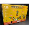 Image 3 : 136PC Magnetic Tiles STEM Toy Building Tiles Set - New (Dmg Box*)