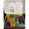 Image 4 : 136PC Magnetic Tiles STEM Toy Building Tiles Set - New (Dmg Box*)