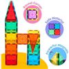 Image 5 : 136PC Magnetic Tiles STEM Toy Building Tiles Set - New (Dmg Box*)