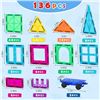 Image 8 : 136PC Magnetic Tiles STEM Toy Building Tiles Set - New (Dmg Box*)