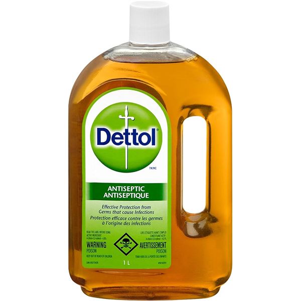 Dettol Antiseptic Liquid (1L Jug) Wound Cleaning Liquid for Cuts/Blemishes/Bites - New