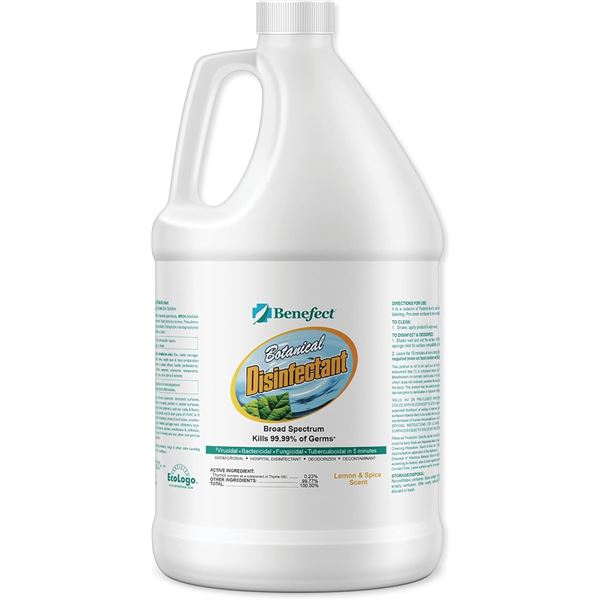 1 Gallon Jug of Benefect Botanical Disinfectant - Lemon & Spice Scent - New