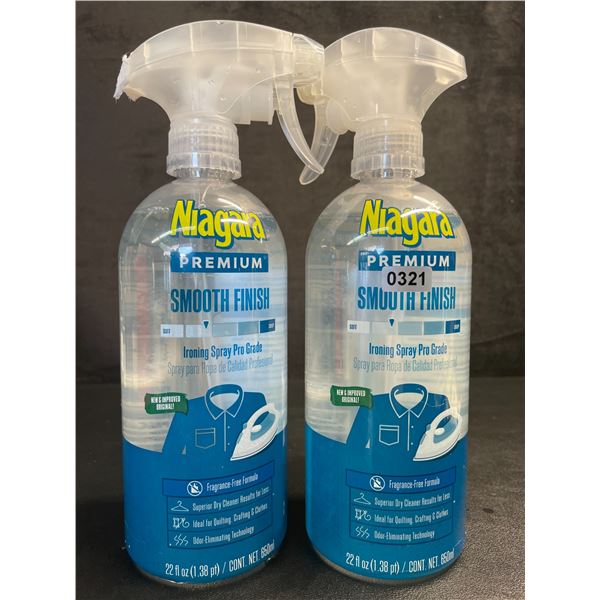 2 Bottles of Niagara Spray Strach/Premium Smooth Finish Ironing Spray Pro Grade (650ml) - New