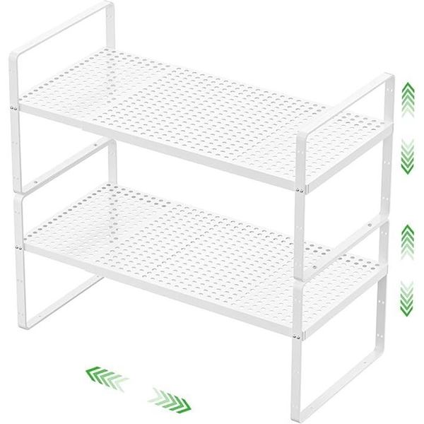 Expandable Cabinet Storage Shelf/Stackable Organizer Racks (2PCS) New in Box (*Assembly Req'd)