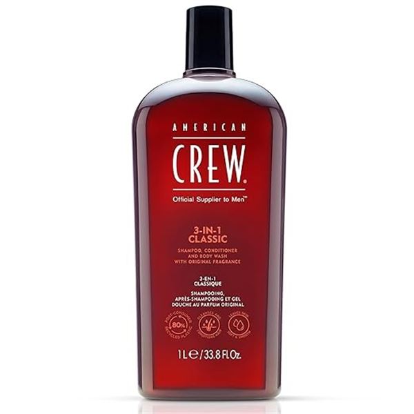 American Crew 3-in-1 Classic Shampoo/Conditioner/Body Wash (1L Bottle) - New