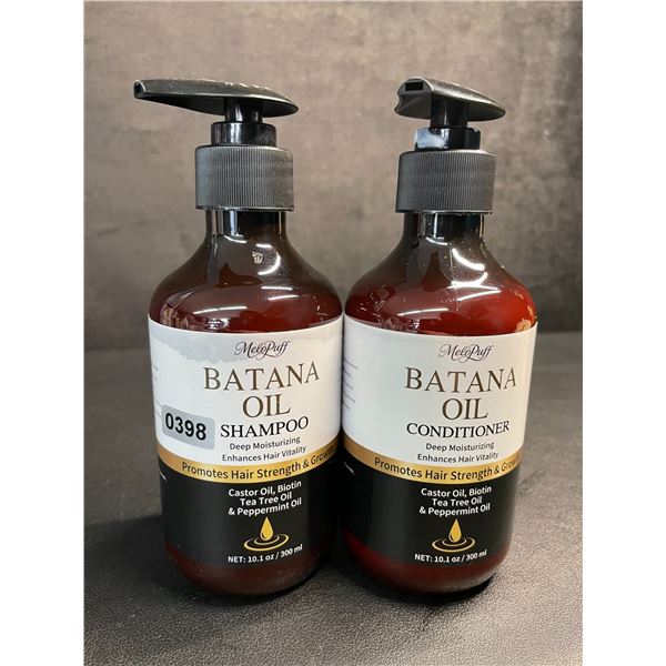 MeloPuff Batana Oil Shampoo & Conditioner Set (300ml) Promotes Hair Strength/Growth - New