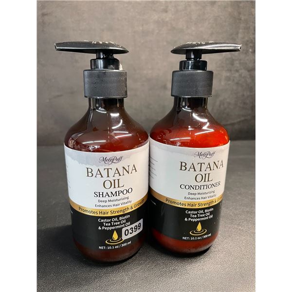 MeloPuff Batana Oil Shampoo & Conditioner Set (300ml) Promotes Hair Strength/Growth - New