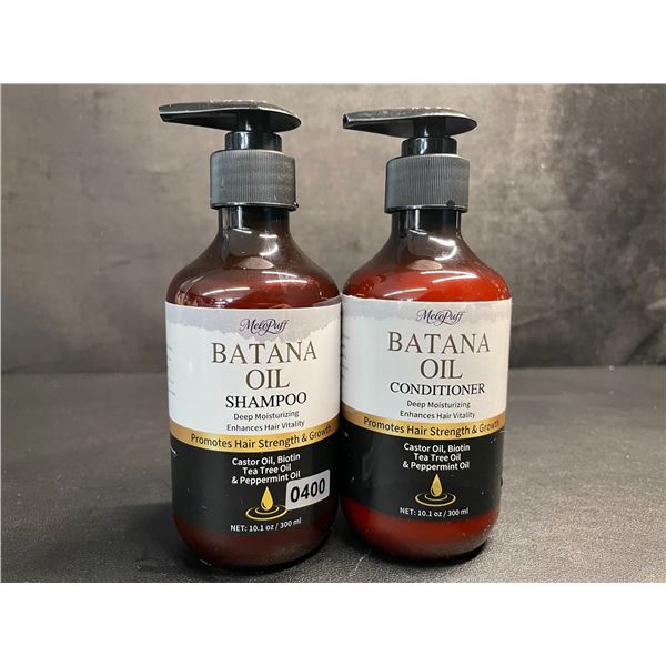 MeloPuff Batana Oil Shampoo & Conditioner Set (300ml) Promotes Hair Strength/Growth - New