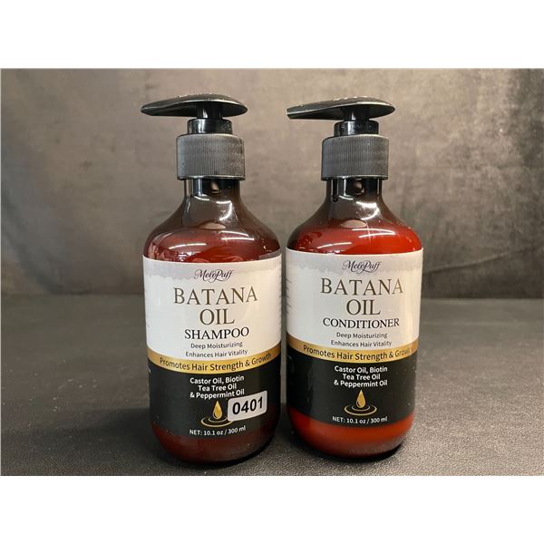 MeloPuff Batana Oil Shampoo & Conditioner Set (300ml) Promotes Hair Strength/Growth - New