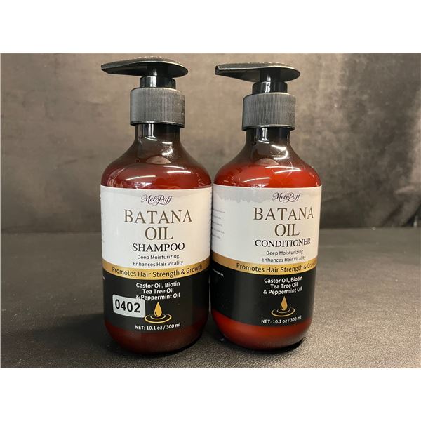 MeloPuff Batana Oil Shampoo & Conditioner Set (300ml) Promotes Hair Strength/Growth - New